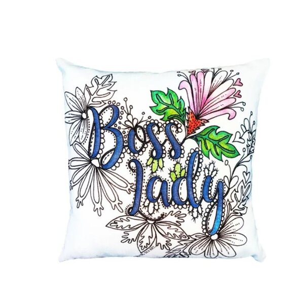 Colour Your Own Pillow Cover Kit With 10 Dual-Tipped Permanent Markers - Picture 3 of 3